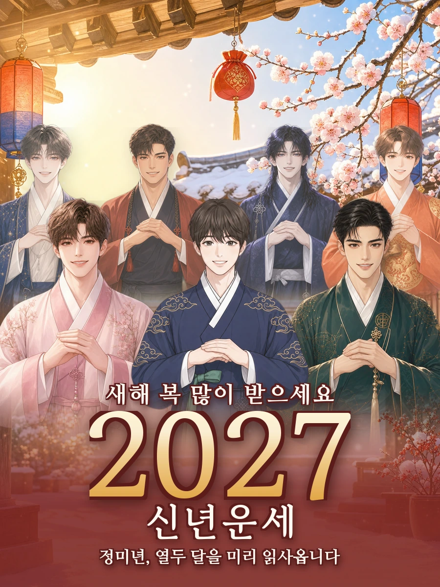 퀀타로 차우진 2027 정미년 신년운세 포스터
