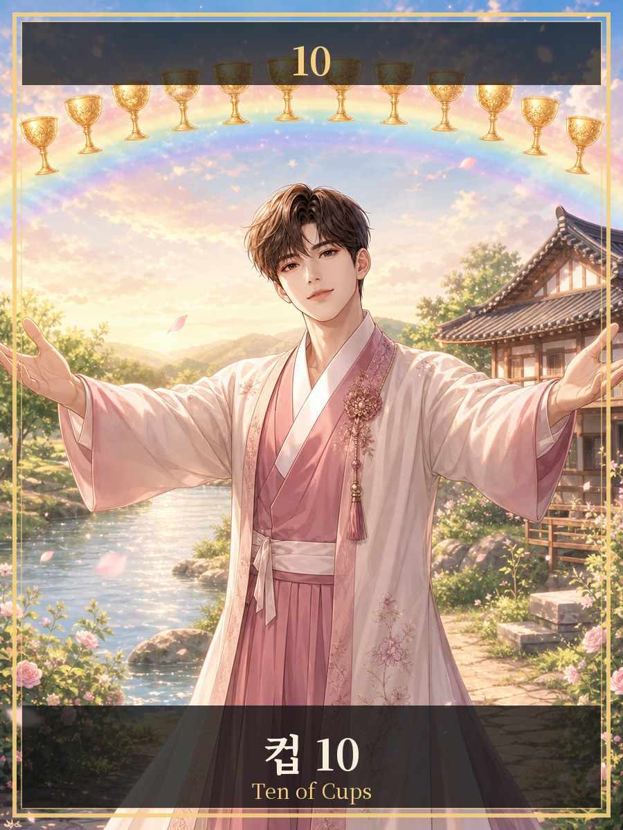 컵 10 타로카드 그림