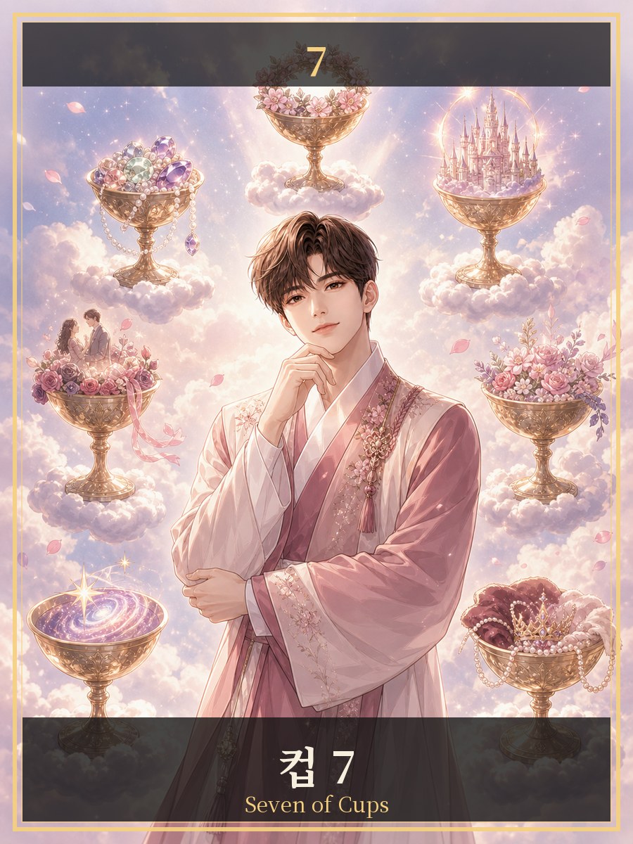 컵 7 타로카드 그림
